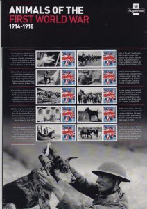 GB 2015 CS-030 Animals of the 1st world war UNMOUNTED MINT/MNH