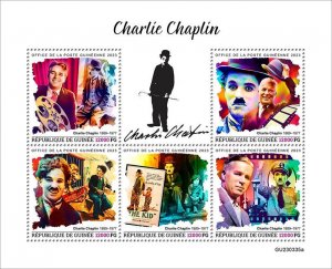 GUINEA - 2023 - Charlie Chaplin - Perf 5v Sheet - Mint Never Hinged
