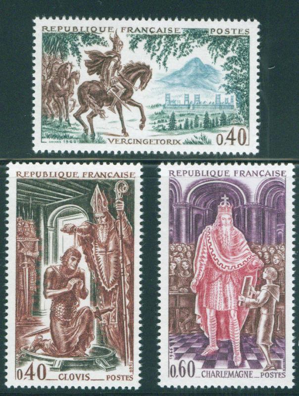 France Scott 1165-7 MNH** 1966 Medivial stamp set