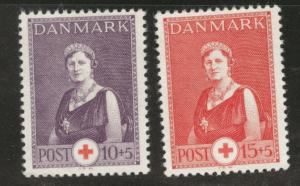 DENMARK  Scott B10-11 semipostal stamps MH* short set