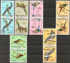 Panama 1967 Birds Set of 6 pairs Tete a Beche Used / CTO