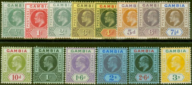 Gambia 1909 set of 14 SG72-85 V.F Very Lightly Mtd Mint