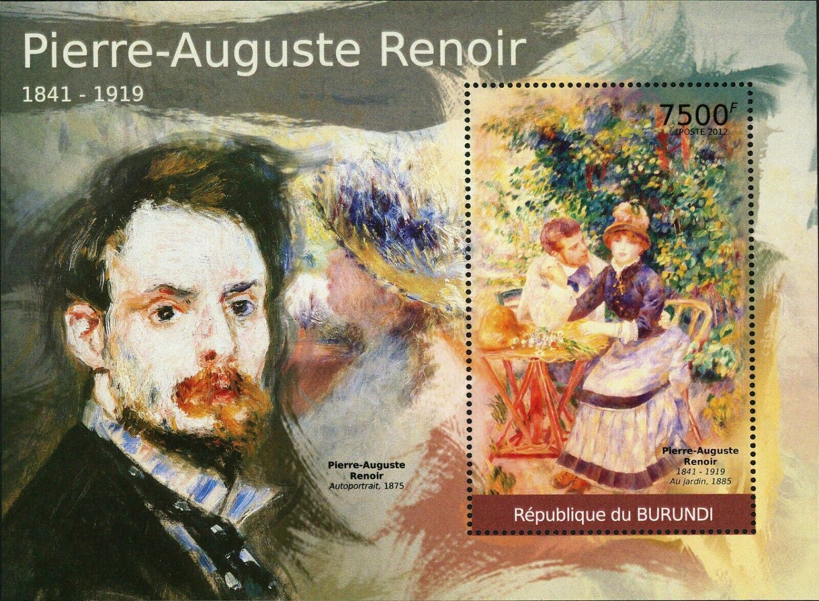 Paintings of Pierre-Auguste Renoir Stamp Art Autoportrait S/S MNH