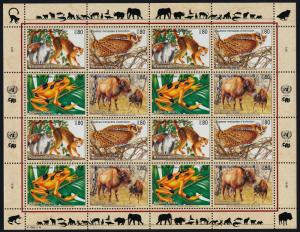 United Nations - Geneva 267a sheet MNH Lemur, Owl, Frog, Wood Bison