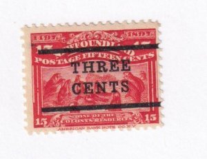 NEWFOUNDLAND # 128 MLH 3cts on 15cts SCARLET TYPE 1 FREE SHIPPING