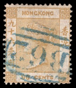 MOMEN: HONG KONG SG #18 1865 CROWN CC USED £750 LOT #64911