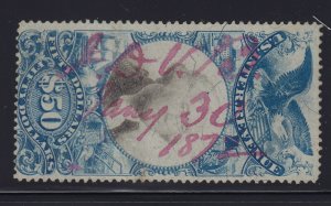 R131 F-VF used revenue stamp neat cancel with nice color cv $ 1450 ! see pic !