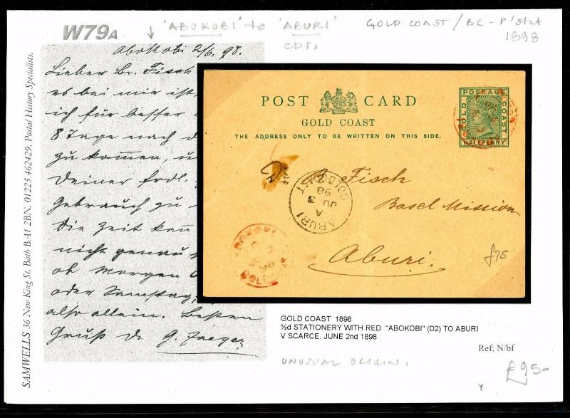 W79a 1898 GOLD COAST Abokobi Missionary/Aburi