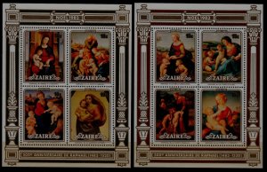 Zaire 1129-30 MNH s/s Painting/Christmas-83 SCV9.50