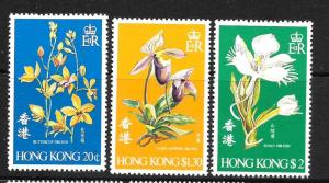 HONG KONG  1977  ORCHIDS    SET 3     MNH     Sc 342/44
