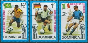Dominica 1974 SG422-424 Soccer (3) MH