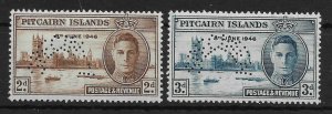 PITCAIRN ISLANDS SG9s/10s 1946 VICTORY SET SPECIMEN MTD MINT
