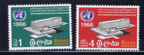 Ceylon 392-93 Hinged; 1966 WHO set; 