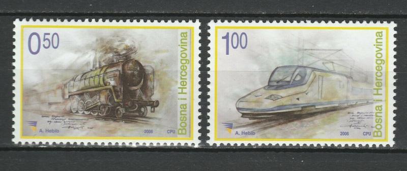 Bosnia and Herzegovina 2006 Trains Locomotives / Railroads 2 MNH stamps