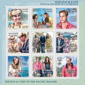 SOLOMON ISLANDS 2013 SHEET ROYALTY PRINCE WILLIAM AND KATE slm13310a