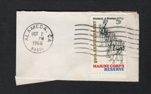 Scott #   1315  used   sheet  single on paper Bishop Ca  Sept 30, 1966