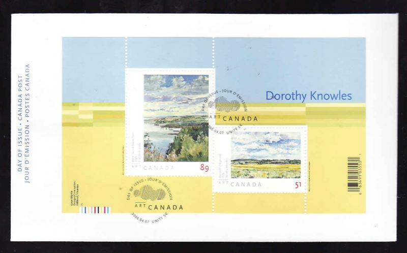 Canada Sc#2148-SS on FDC-2006-Art Canada-Dorothy Knowles-