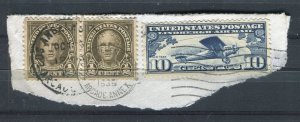 USA; 1930s early fine AIRMAIL issue POSTMARK PIECE