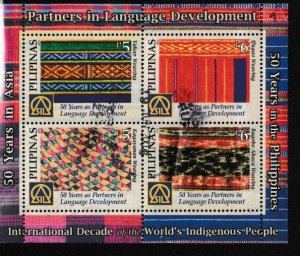 Philippines # 2824, Weavings, Souvenir Sheet, Used, 1/2 Cat.