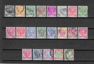 MALAYA/KELANTAN 1951/55 SG 61/81 USED Cat £200