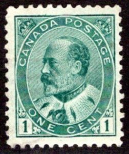 89, Scott, 1c, King Edward VII, 1903, VF/XF, MNG, Canada Postage Stamp
