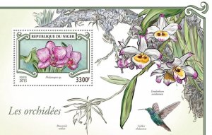 NIGER - 2015 - Orchids - Perf Souv Sheet - Mint Never Hinged