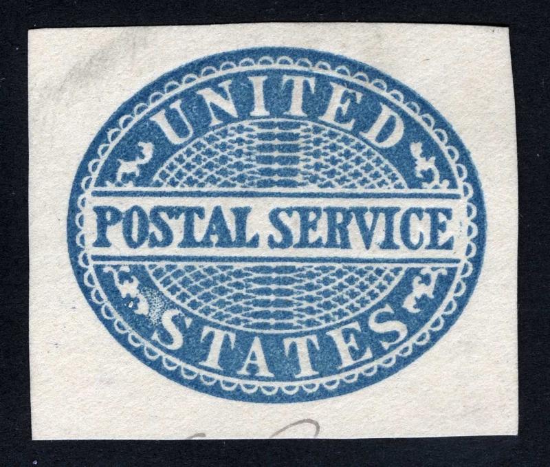 US Sc UO16 Unused Blue on Amber Cut Square