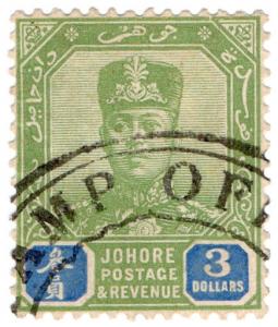 (I.B) Malaya States Revenue : Johore Duty $3