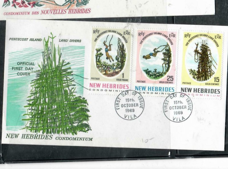 NEW HEBRIDES  COVER (P2112B) 1969 SET CACHETED FDC  UNADDRESSED