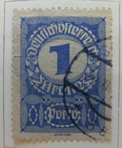 A5P35F110 Austria Postage Due Stamp 1920-21 1k used-