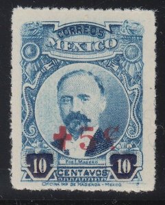 Mexico 1918 10c + 5c Blue Semi Postal M Mint. Scott B2