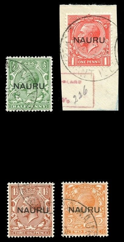 Nauru 1916 KGV set complete very fine used. SG 13-16. Sc 1a-4b.