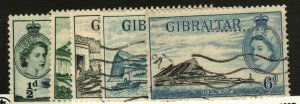 Gibraltar #132-4 MH, 137, 140 used