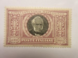 ITALY Scott 170, Manzoni, *RARE, XF++, GEM, MINT LIGHTLY HINGED Lot14, Cat $725