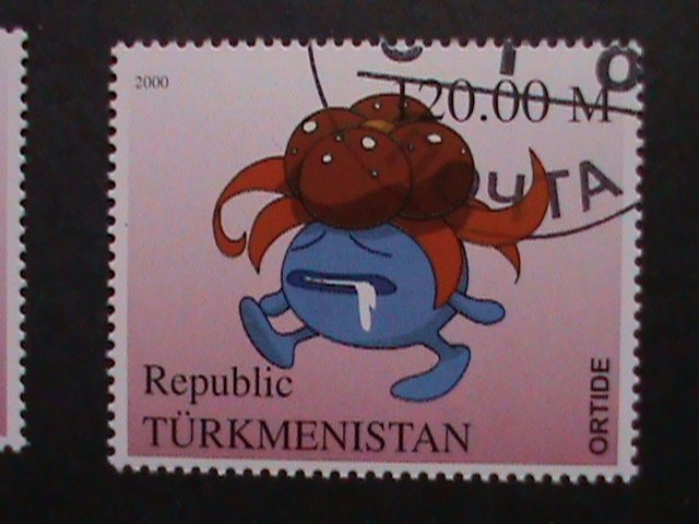 ​TURKMENISTAN -2000 LOVELY FAMPOUS POKEMON CTO FANCY POSTAL CANCEL VERY FINE