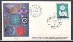 Hungary, Scott cat. 2953. United Nations issue. First day cover.  Rust spots. ^