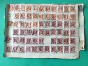 Belgium pre cancel stamps on 2 old album part pages Ref A8450