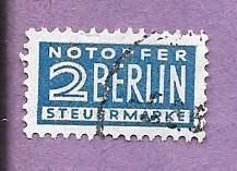 Berlin Notopfer 2 Steuermarke \Blue Flea\ Stamp #3