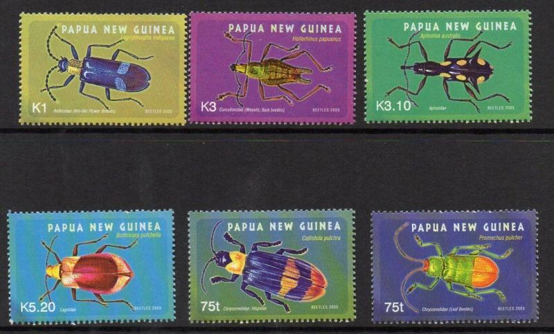 PAPUA NEW GUINEA SG1091/6 2005 BEETLES   MNH