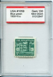 US SCOTT #1059, Mint-Gem-OG-NH Graded 100 PSE Encapsulated SMQ $180 (DFP 12/4/19