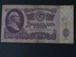 RUSSIA-1961-STATE TREASURY NOTE-$25-RUBLES- CIRCULATED-VF-63 YEARS OLD