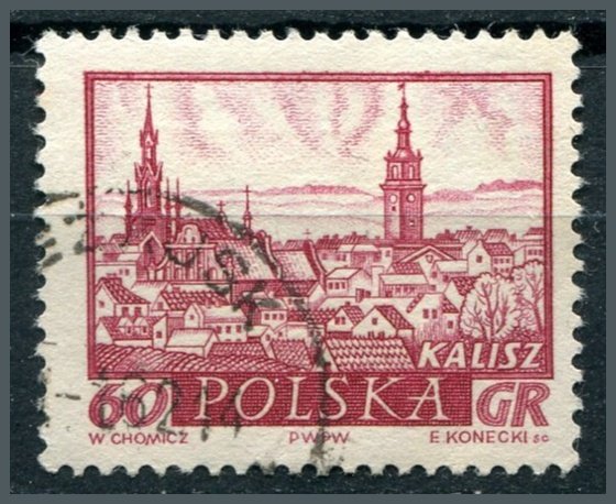Poland Sc#952 Used, 60g rose cl, Historic Towns 1960 (1960)