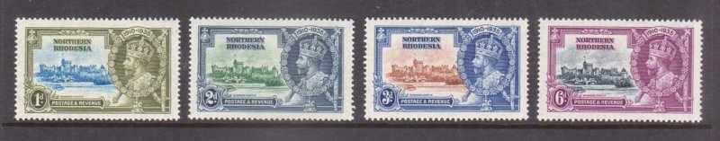 NORTHERN RHODESIA - 1935 KGV SILVER JUBILEE SG#18-21 4V - MINT LH