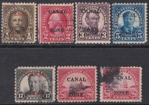 US Canal Zone 1924/7 Used Selection x7