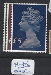 GREAT BRITAIN   (PP0512B)  QEII  MACHIN L1-L5   MNH