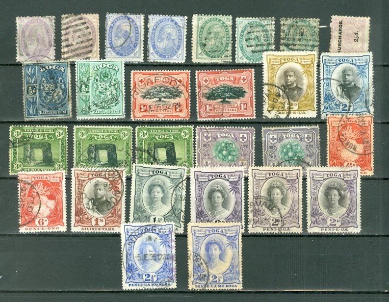 TONGA  EARLY LOT of 28...USED...$125.00