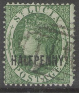 ST.LUCIA SG25 1882 ½d GREEN USED