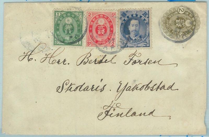 68762 - JAPAN - Postal History - POSTA; STATIONERY COVER   to  FINLAND!!  1897