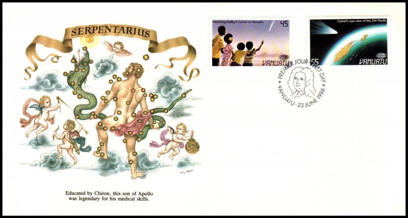 Vanuatu 423-424 Halley's Comet Fleetwood U/A FDC