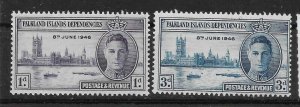 FALKLAND IS.DEP. SGG17/8 1946 VICTORY SET MTD MINT